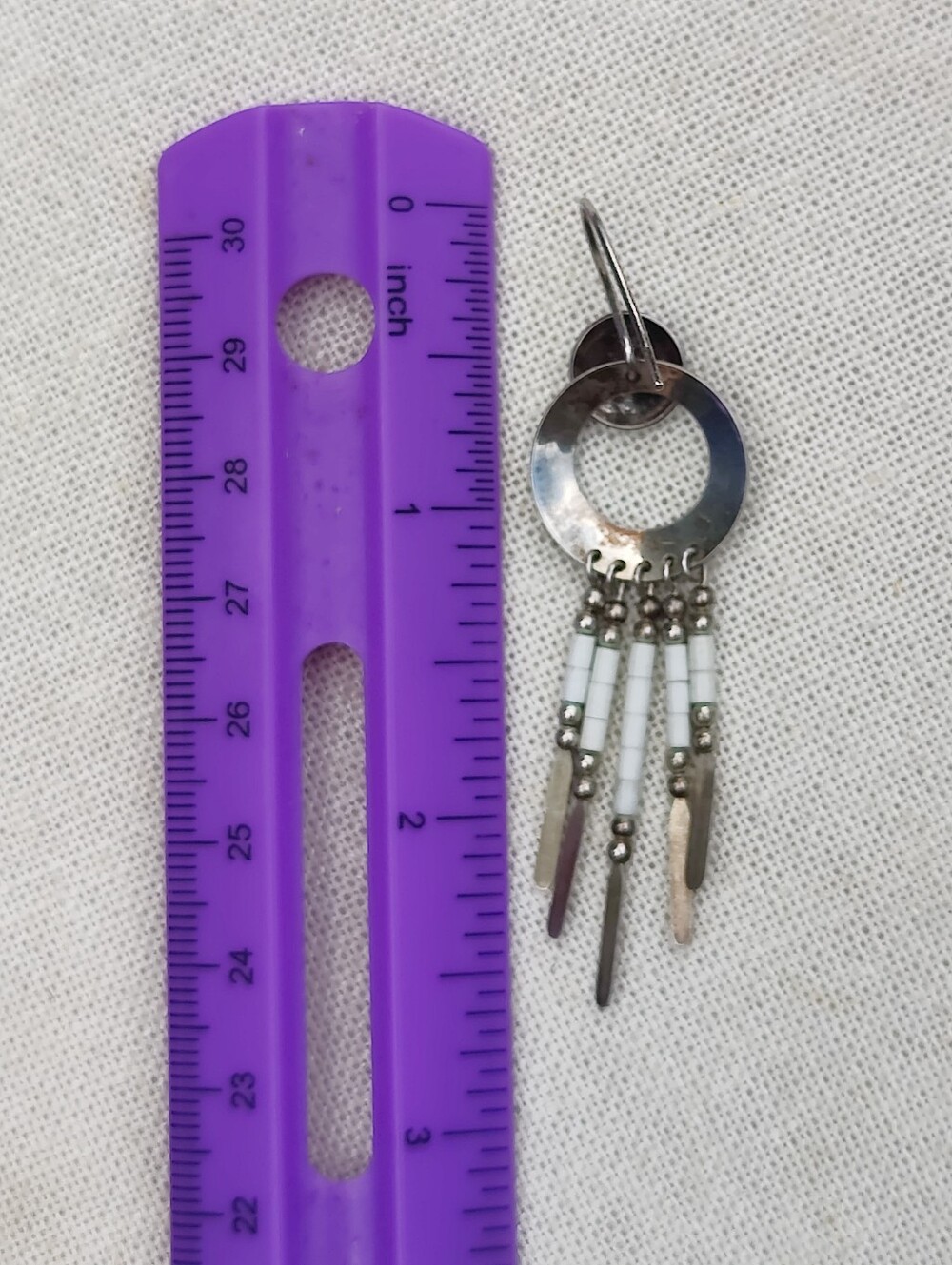 Vintage Sterling Silver Native American Earrings - Picture 5 of 5